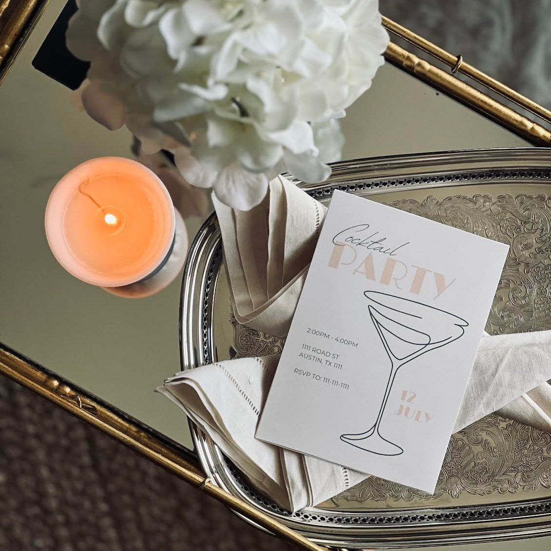 Shower With Love Invitation - Cocktail Party