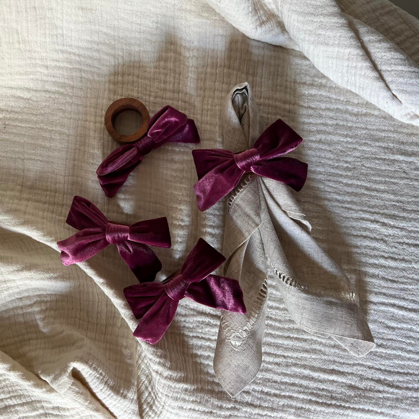 Bow Top Napkin Ring (set of 4) - Purple