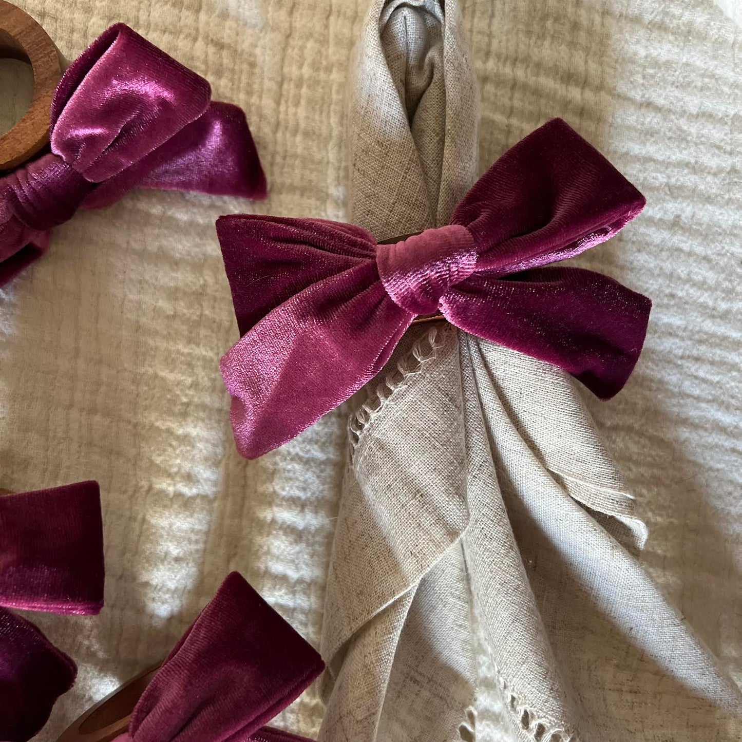 Bow Top Napkin Ring (set of 4) - Purple