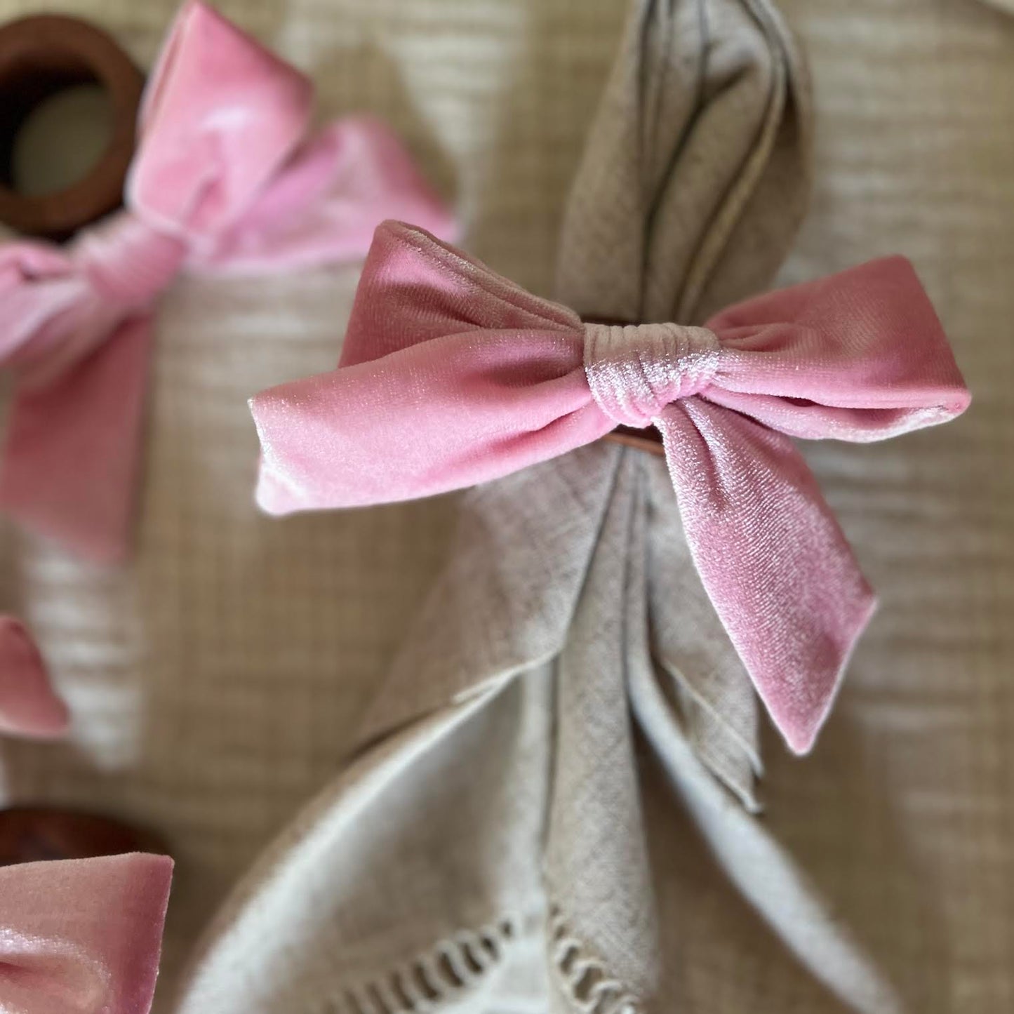 Bow Top Napkin Ring (set of 4) - Pink