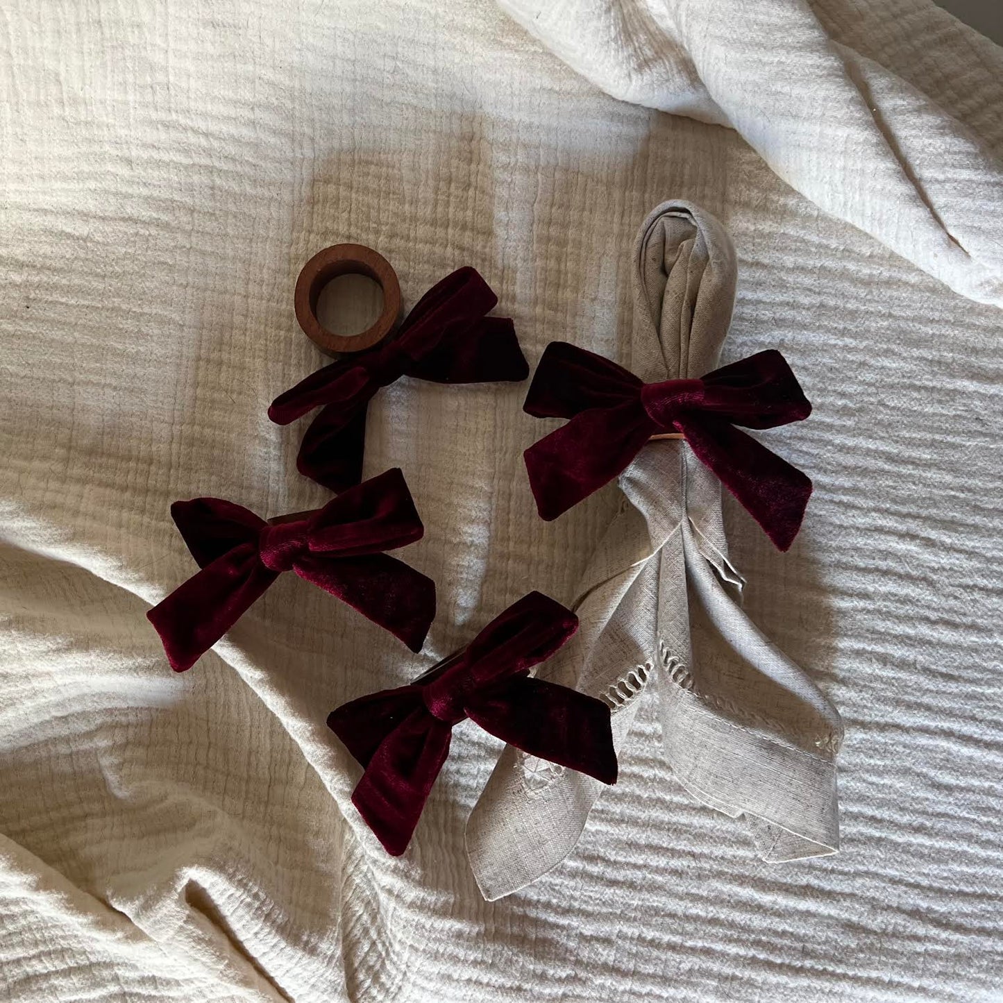 Bow Top Napkin Ring (set of 4) - Deep Purple