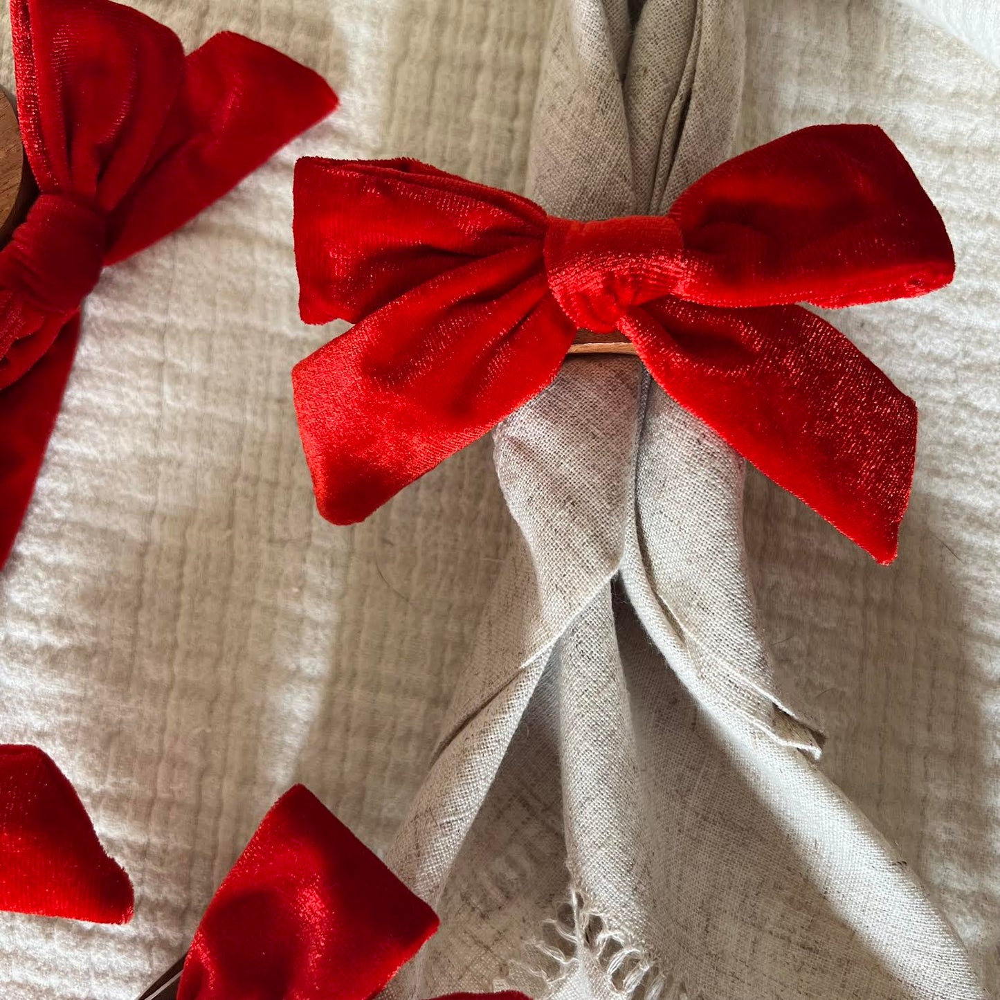 Bow Top Napkin Ring (set of 4) - Red