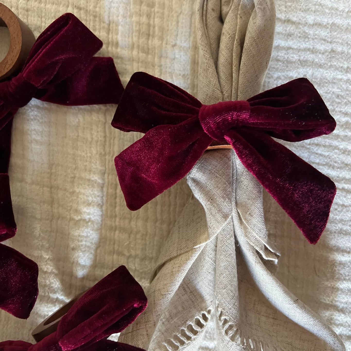 Bow Top Napkin Ring (set of 4) - Deep Purple