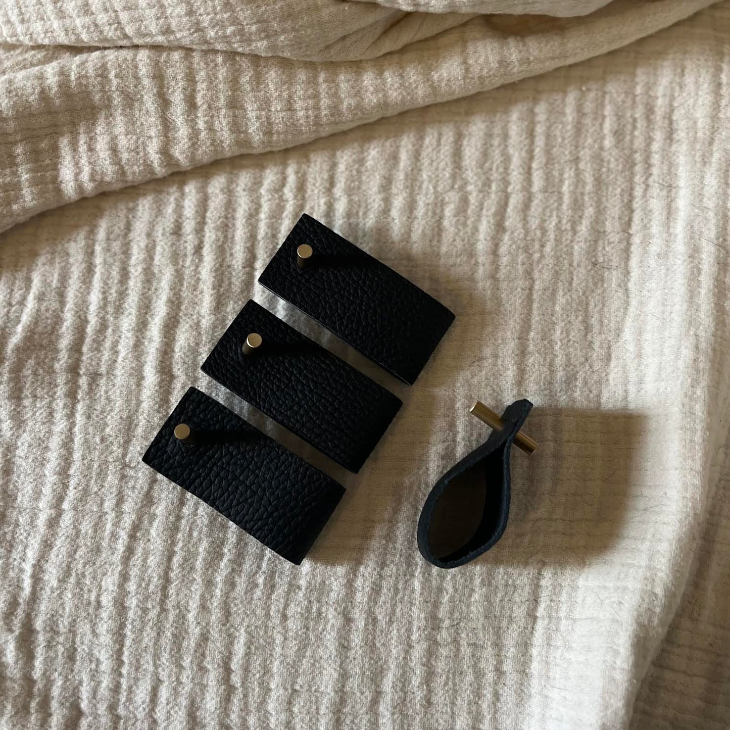 Black Leather Napkin Ring (set of 4)