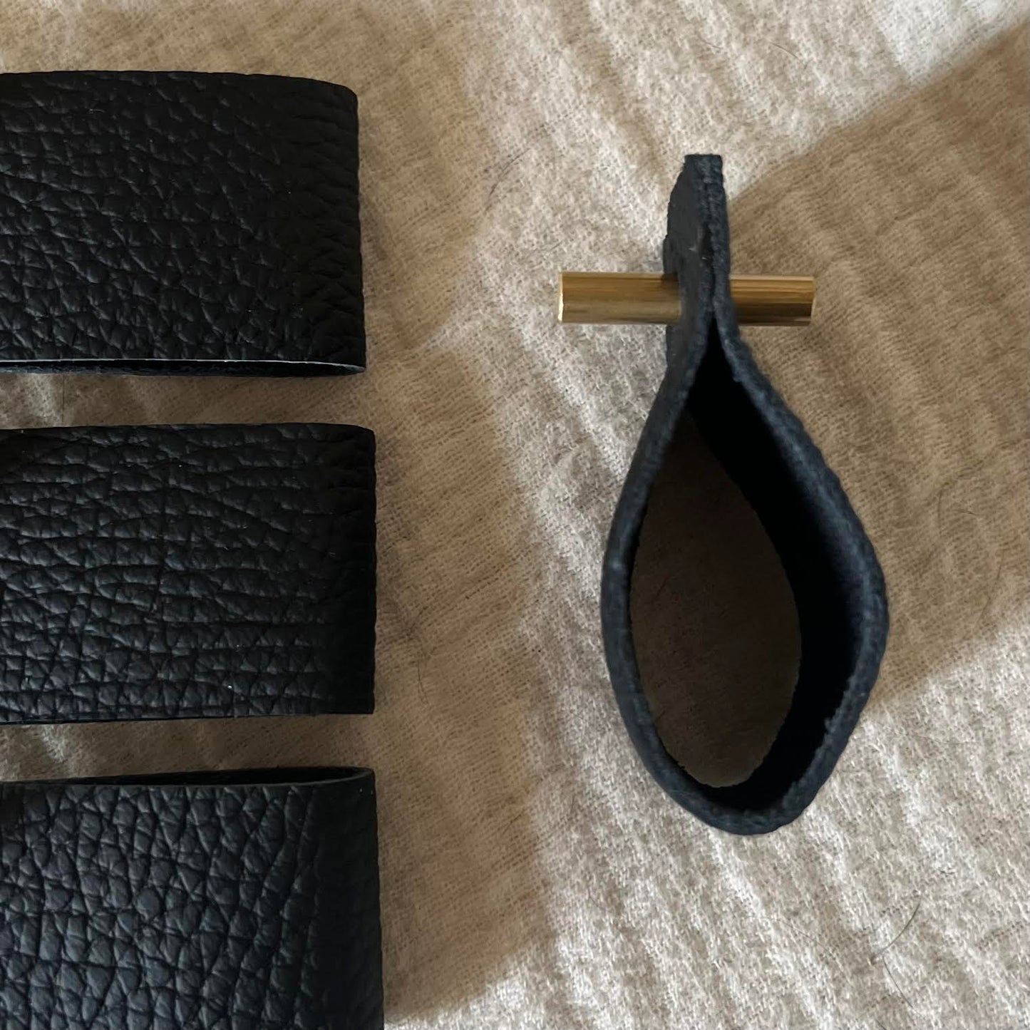 Black Leather Napkin Ring (set of 4)
