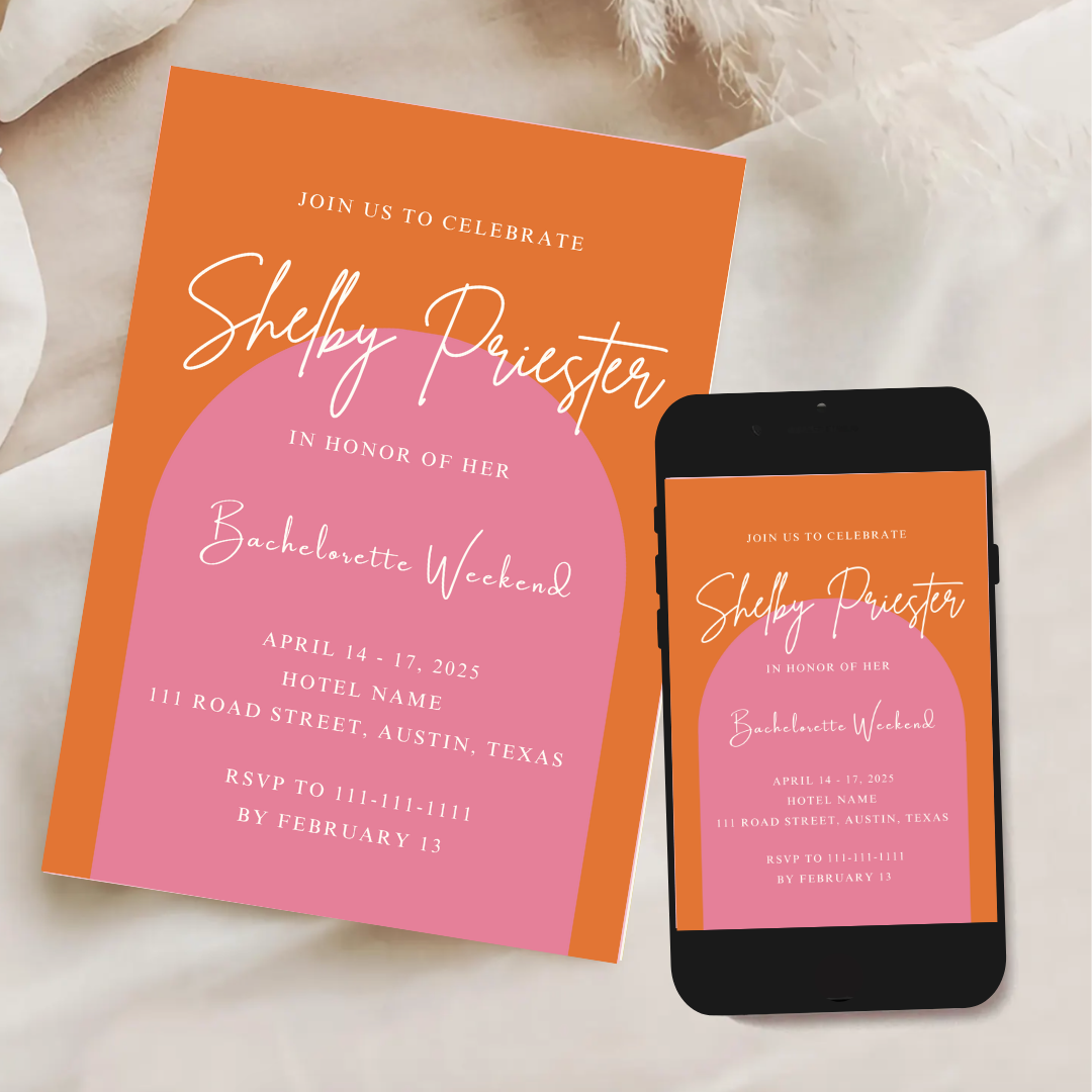 Miami Vibes Invitation Template - Rose