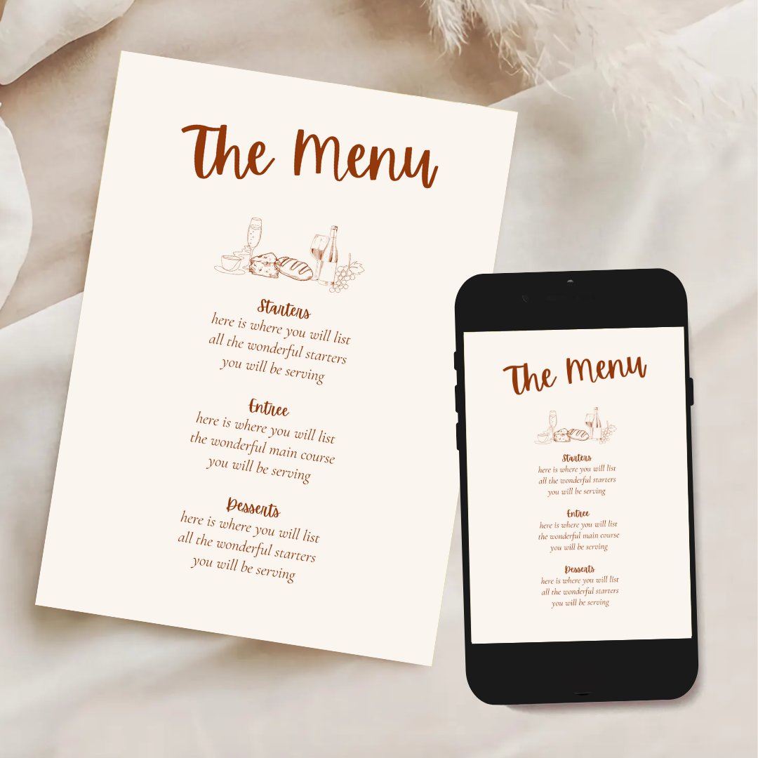 The Menu Dinner Menu Template - Pumpkin
