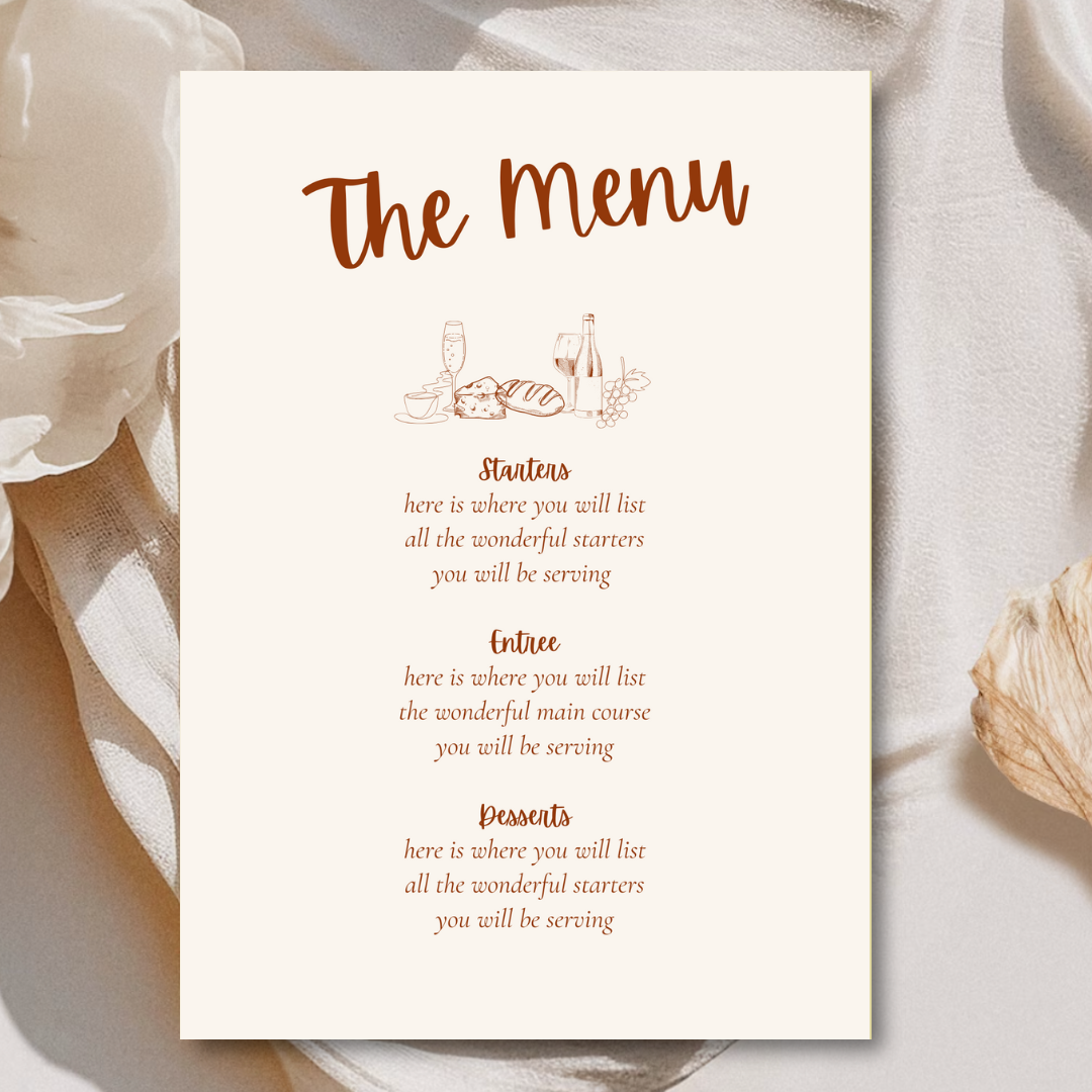 The Menu Dinner Menu Template - Pumpkin