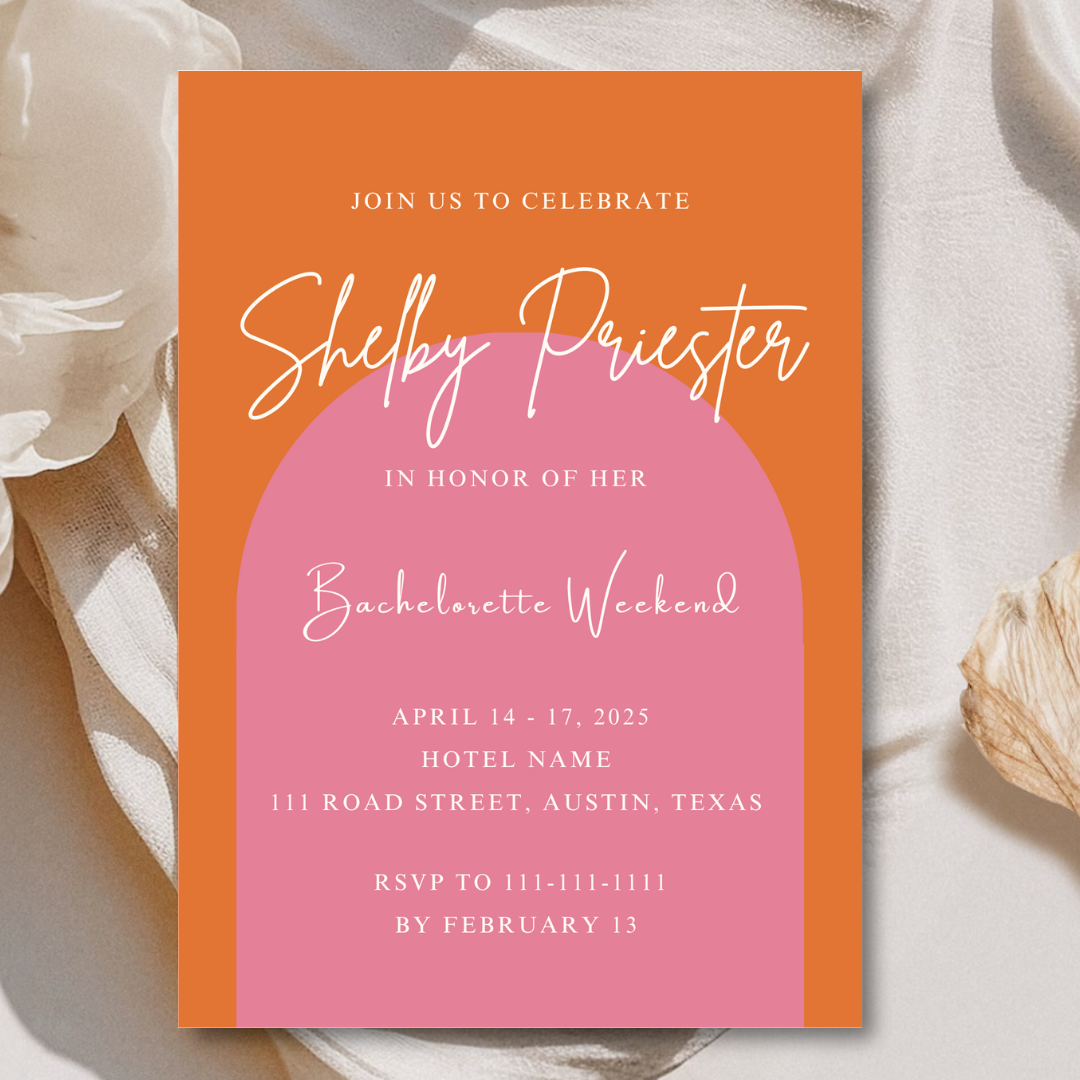 Miami Vibes Invitation Template - Rose