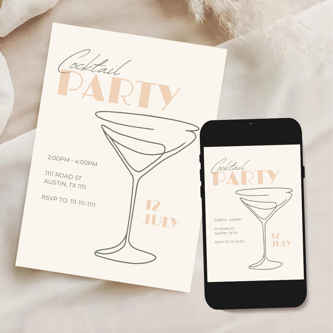 Shower With Love Invitation - Cocktail Party