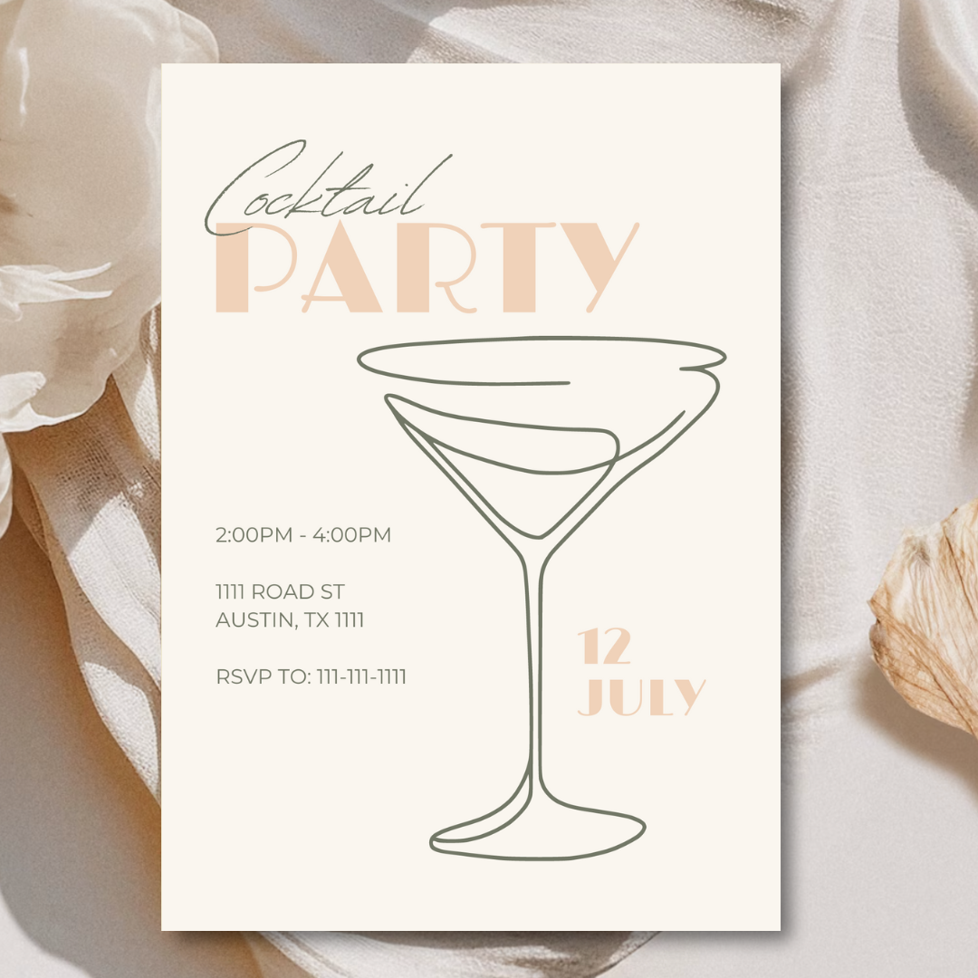 Shower With Love Invitation - Cocktail Party