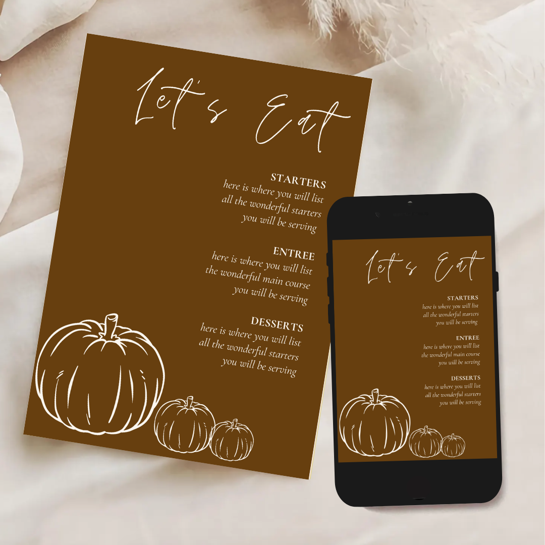 Fall Dinner Menu Template - Espresso