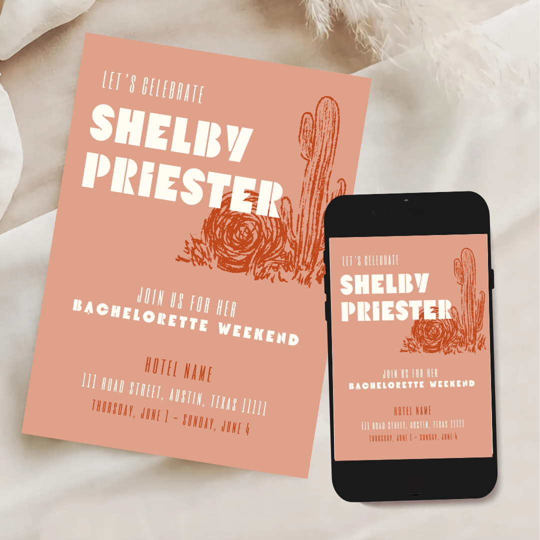 Bachelorette Party Invitation Template - Currant