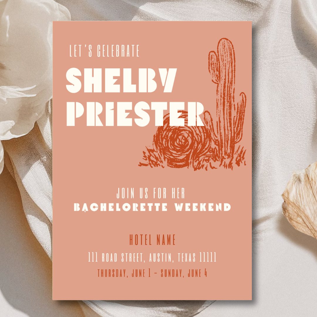 Bachelorette Party Invitation Template - Currant