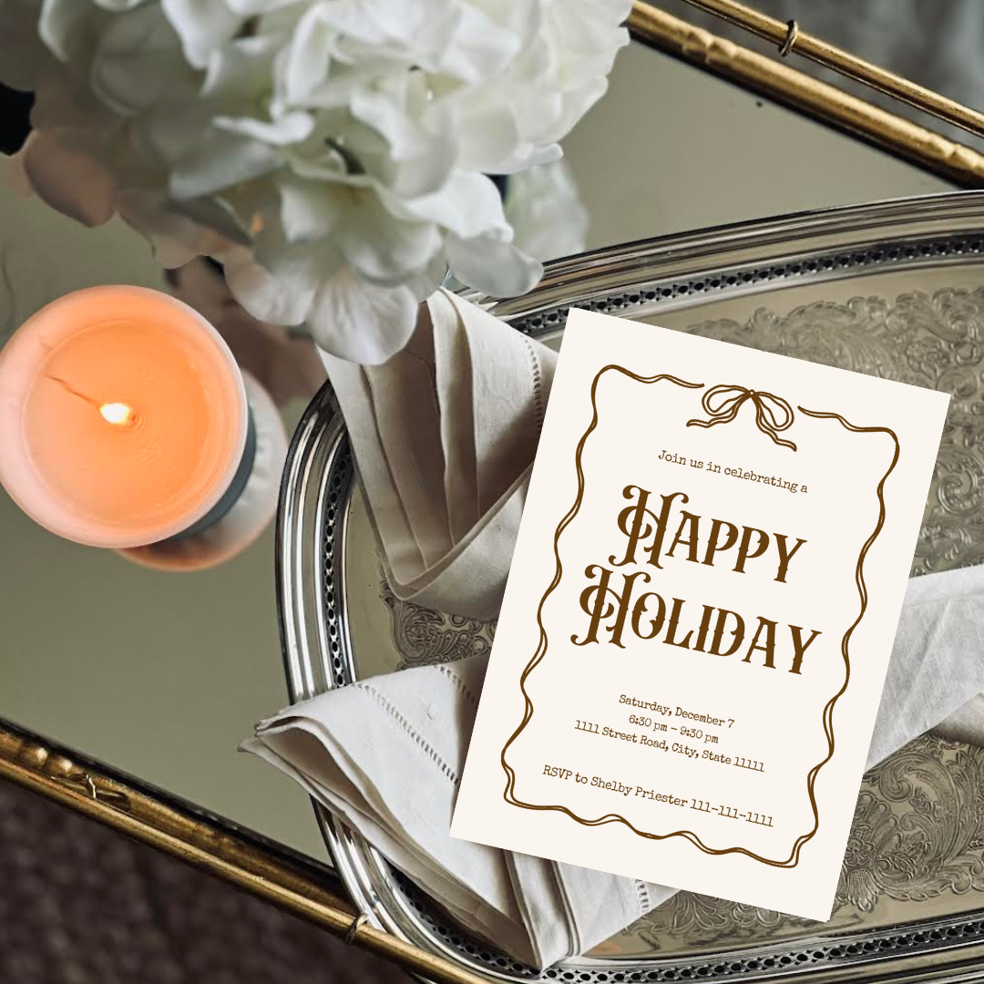 Happy Holidays Invitation Template - Espresso