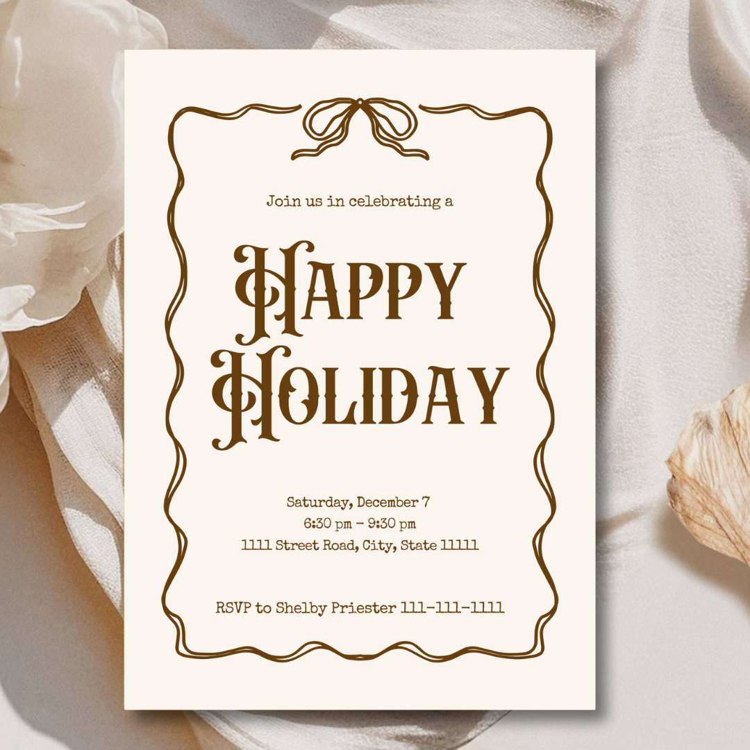 Happy Holidays Invitation Template - Espresso