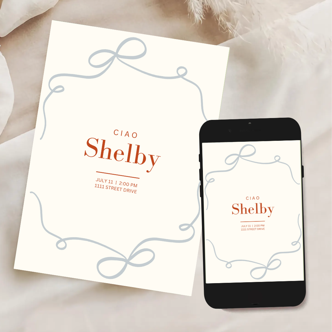 ciao Invitation Template - Baby Blue