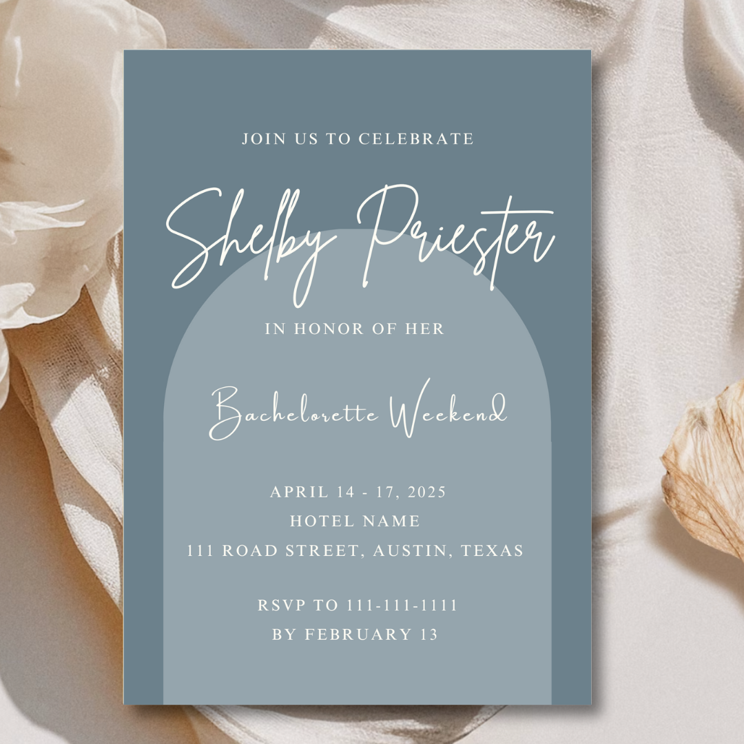 Miami Vibes Invitation Template - Baby Blue