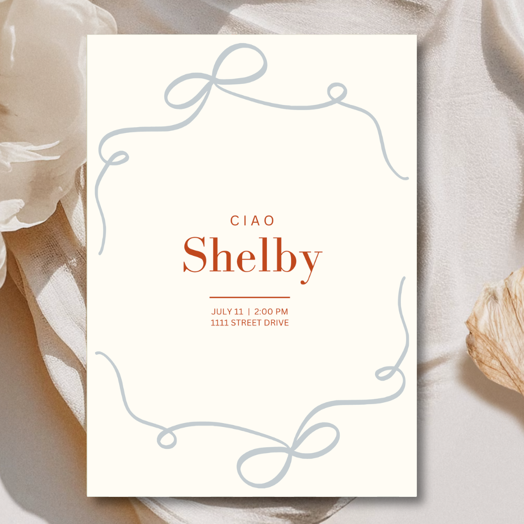 ciao Invitation Template - Baby Blue