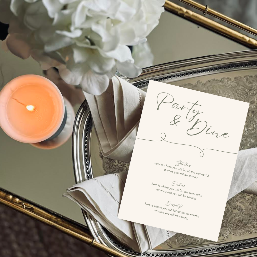 Party & Dine Menu Template - Forrest Green