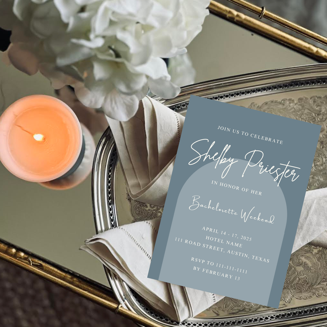 Miami Vibes Invitation Template - Baby Blue
