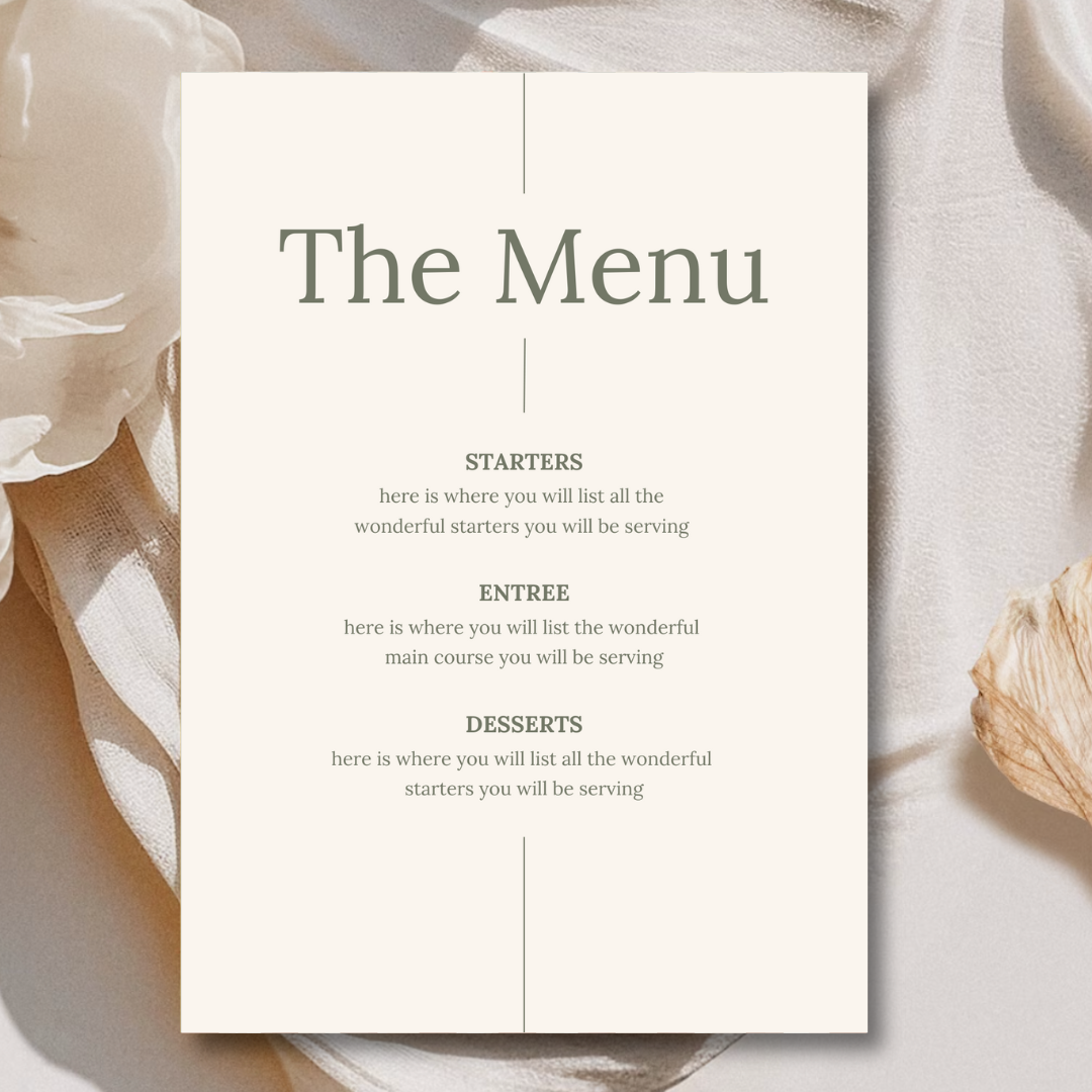 Simple Lines Menu Template - Forrest Green