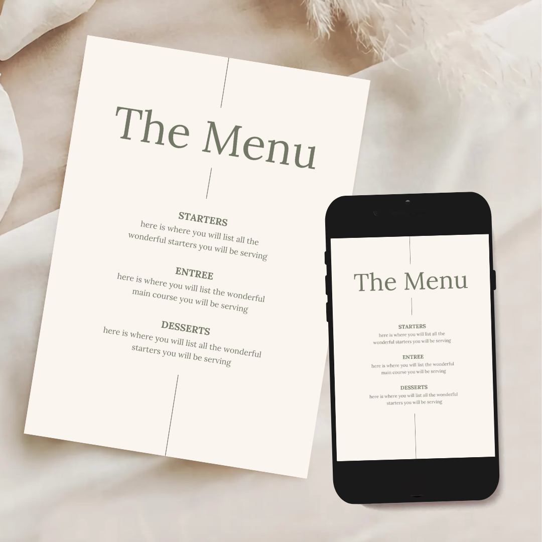Simple Lines Menu Template - Forrest Green
