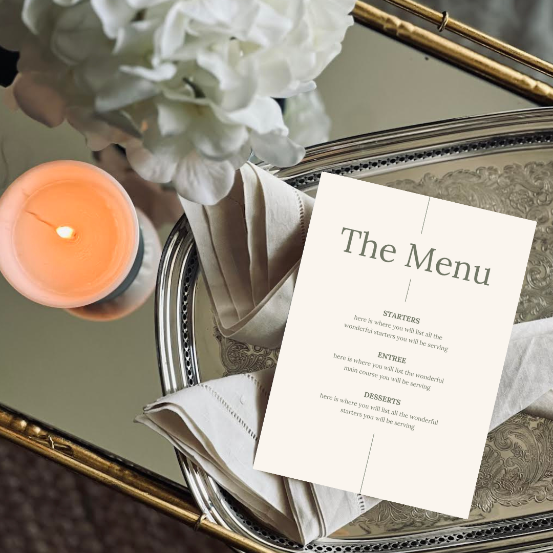 Simple Lines Menu Template - Forrest Green