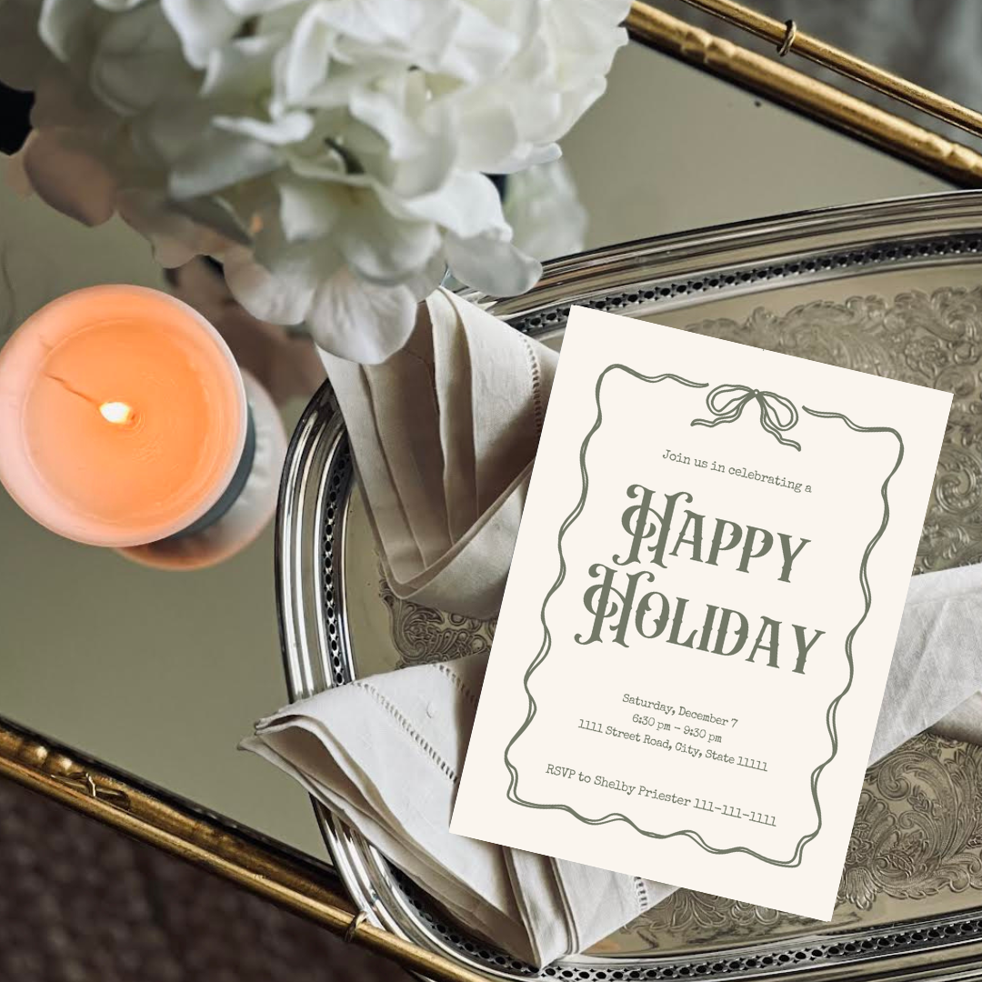 Happy Holidays Invitation Template - Forrest Green