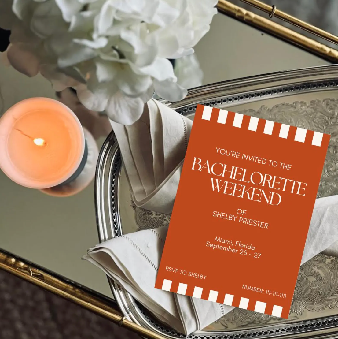 Bachelorette Weekend Invitation Template - Currant