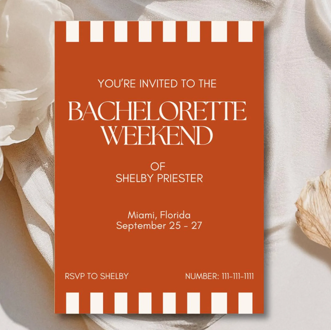 Bachelorette Weekend Invitation Template - Currant