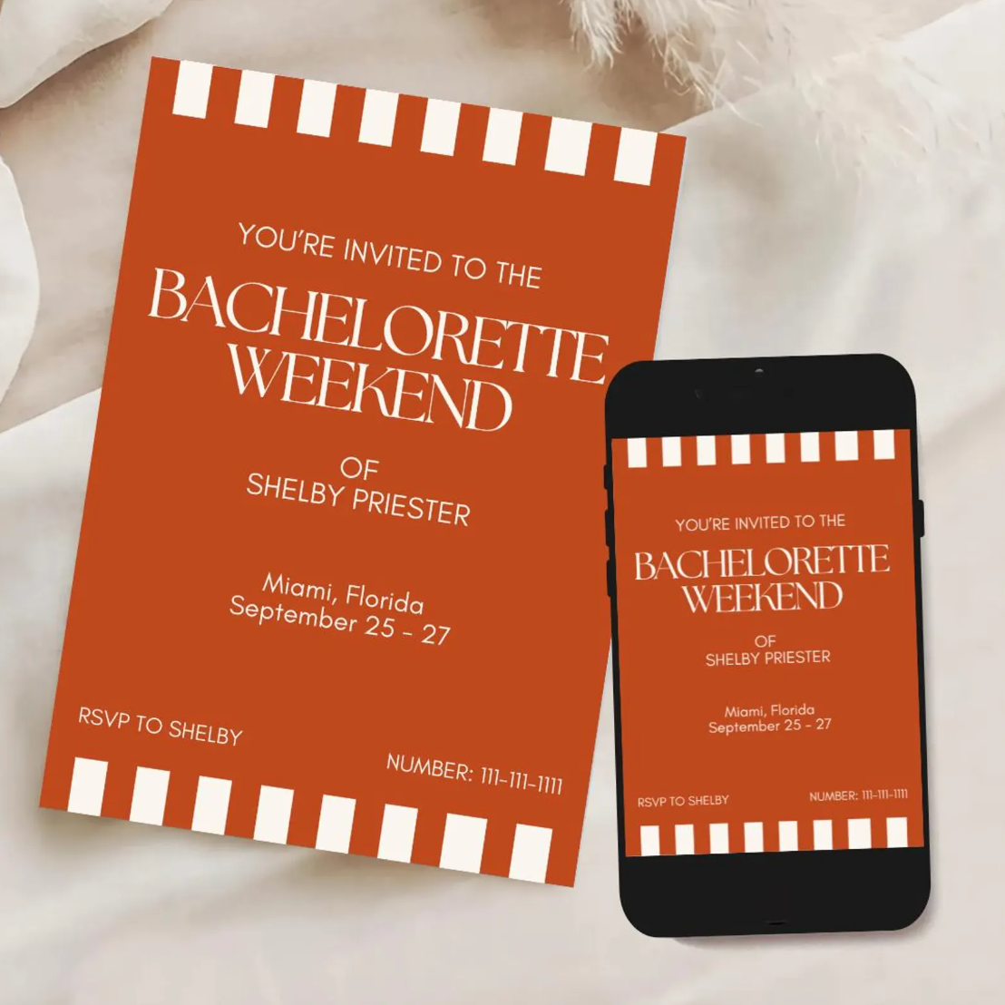 Bachelorette Weekend Invitation Template - Currant