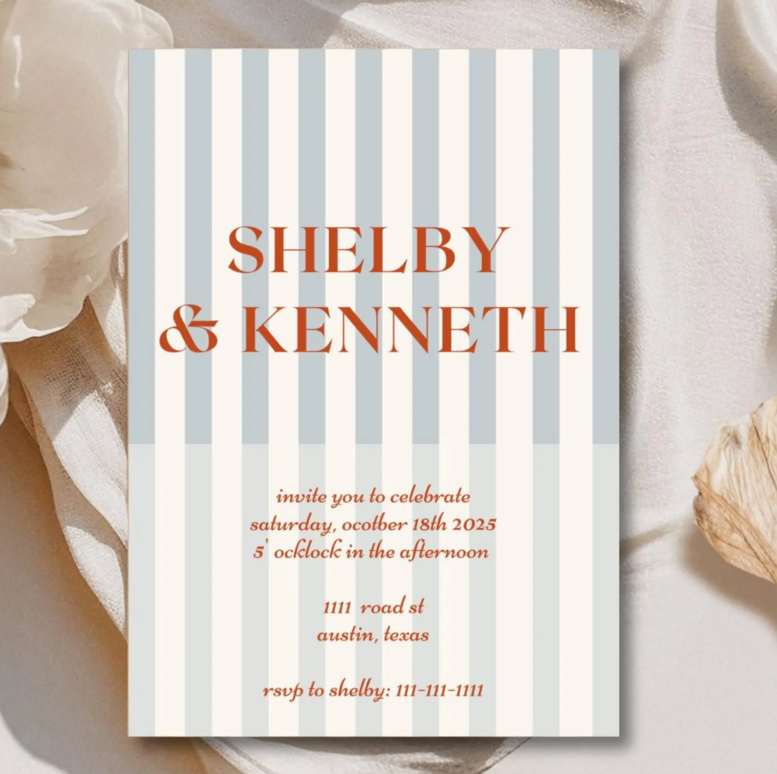 Celebration Stripes Invitation Template - Currant