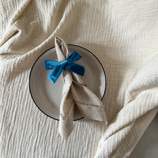 Bow Top Napkin Ring (set of 4) - Blue