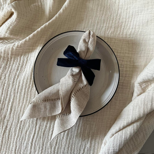 Bow Top Napkin Rings (set of 4) - Deep Blue