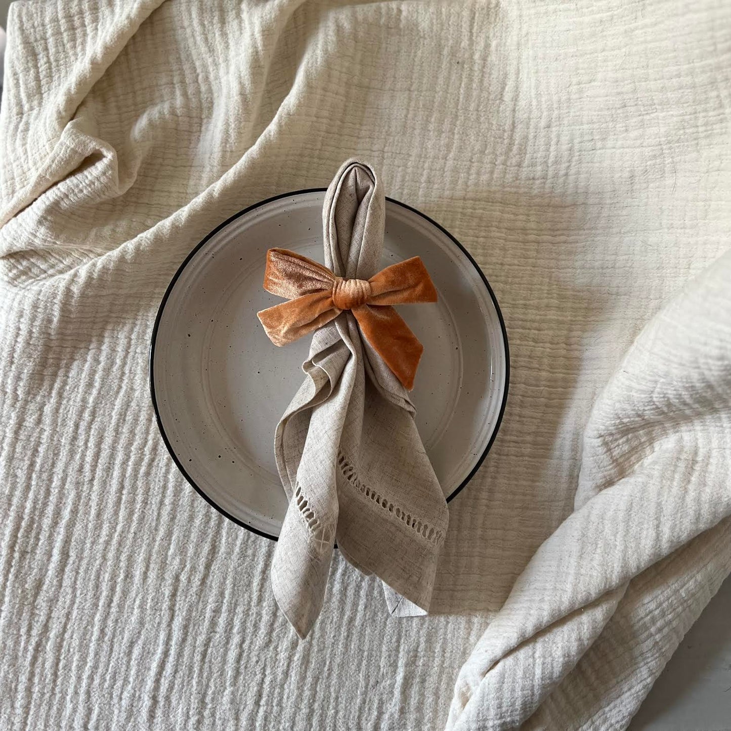 Bow Top Napkin Ring (set of 4) - Orange