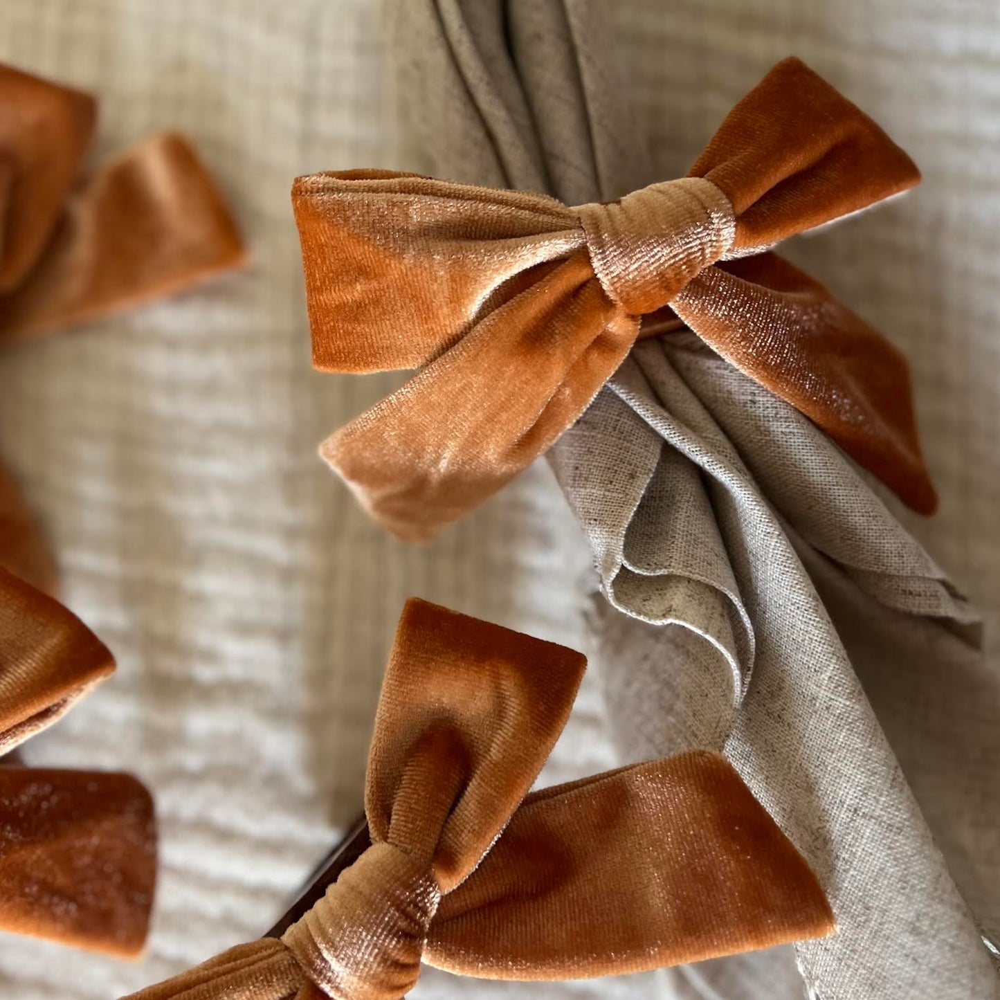 Bow Top Napkin Ring (set of 4) - Orange