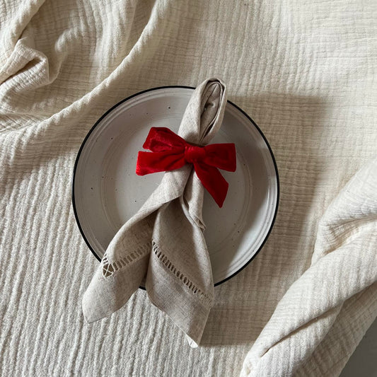 Bow Top Napkin Ring (set of 4) - Red