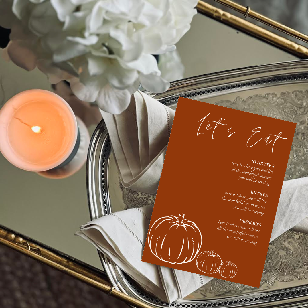 Fall Dinner Menu Template - Pumpkin