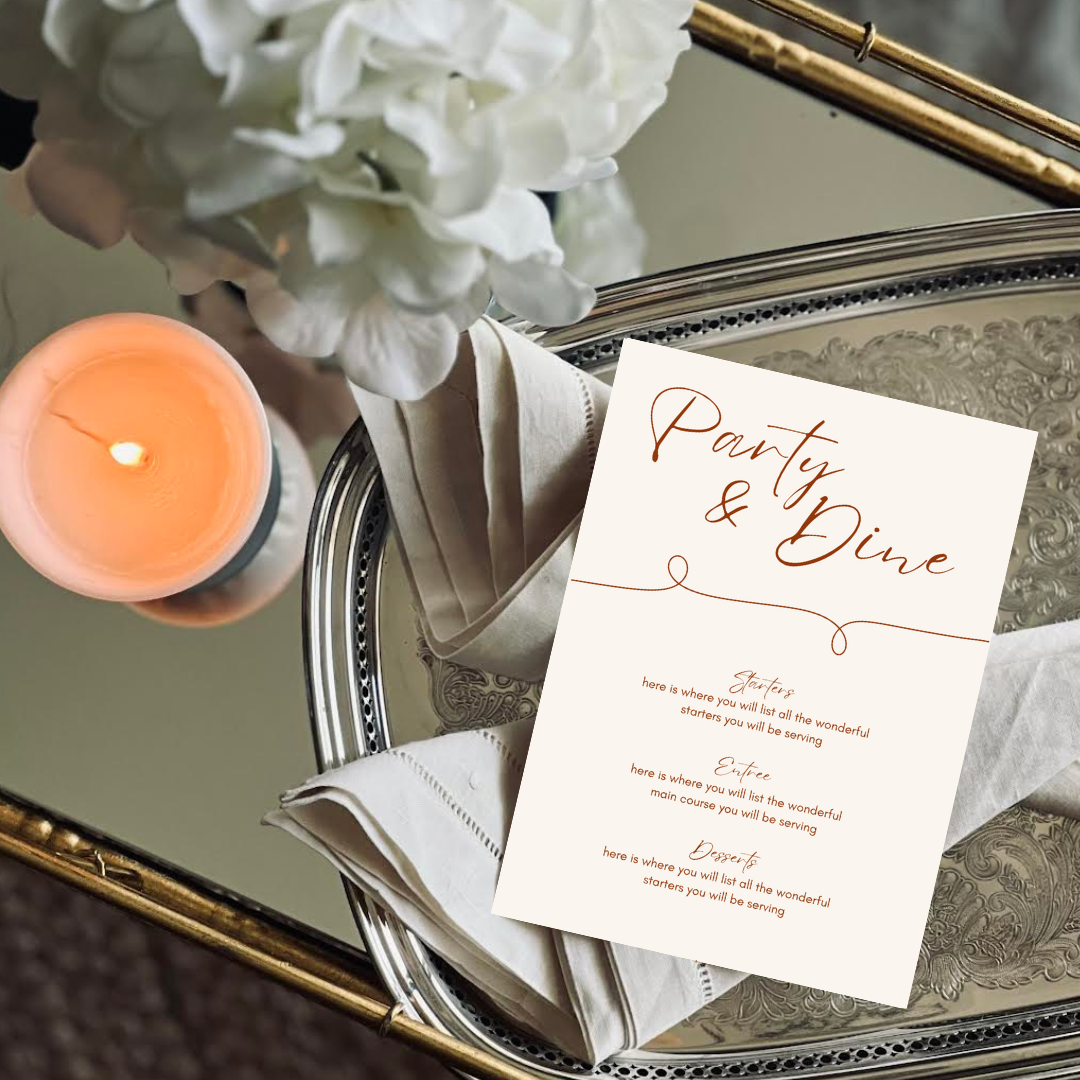 Party & Dine Menu Template - Pumpkin