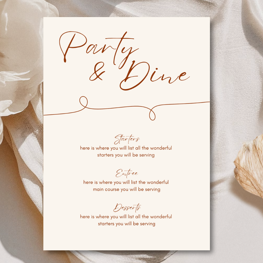 Party & Dine Menu Template - Pumpkin