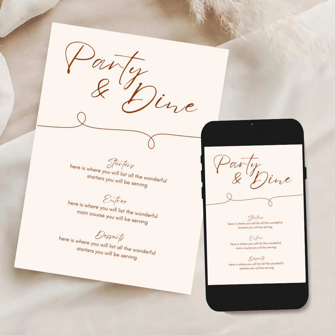 Party & Dine Menu Template - Pumpkin