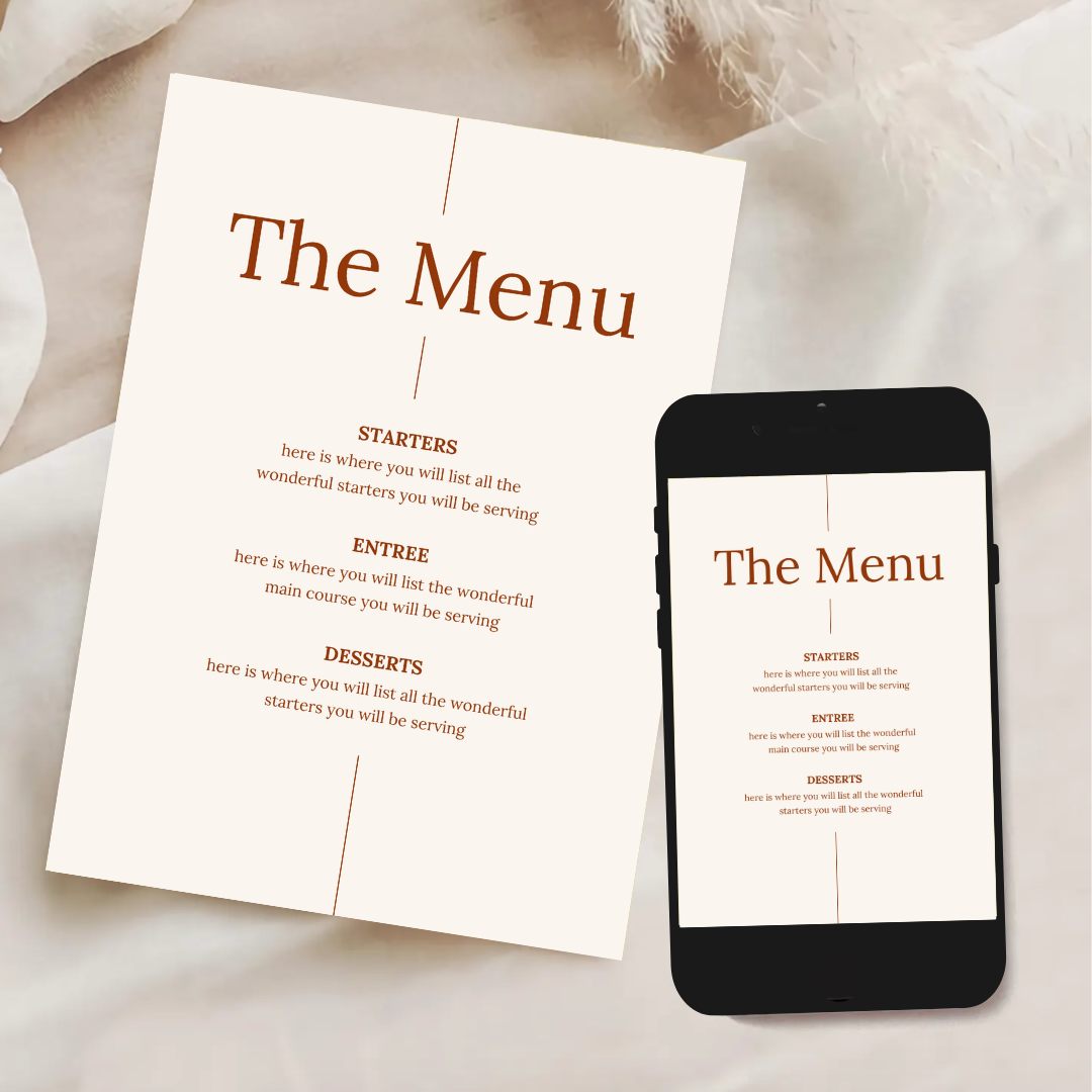 Simple Lines Menu Template - Pumpkin