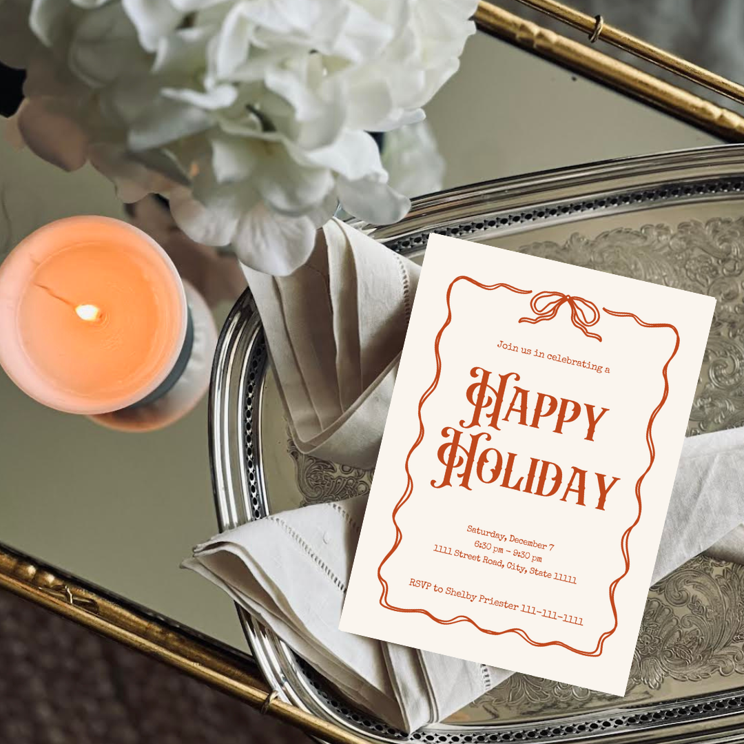 Happy Holidays Invitation Template - Currant