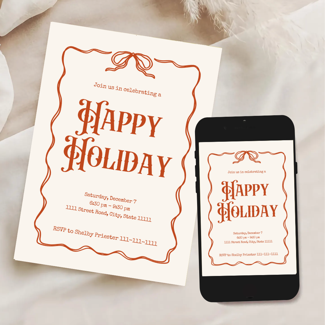 Happy Holidays Invitation Template - Currant