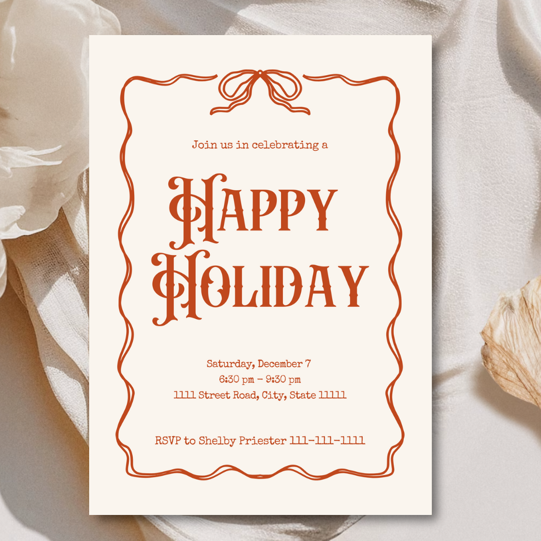 Happy Holidays Invitation Template - Currant