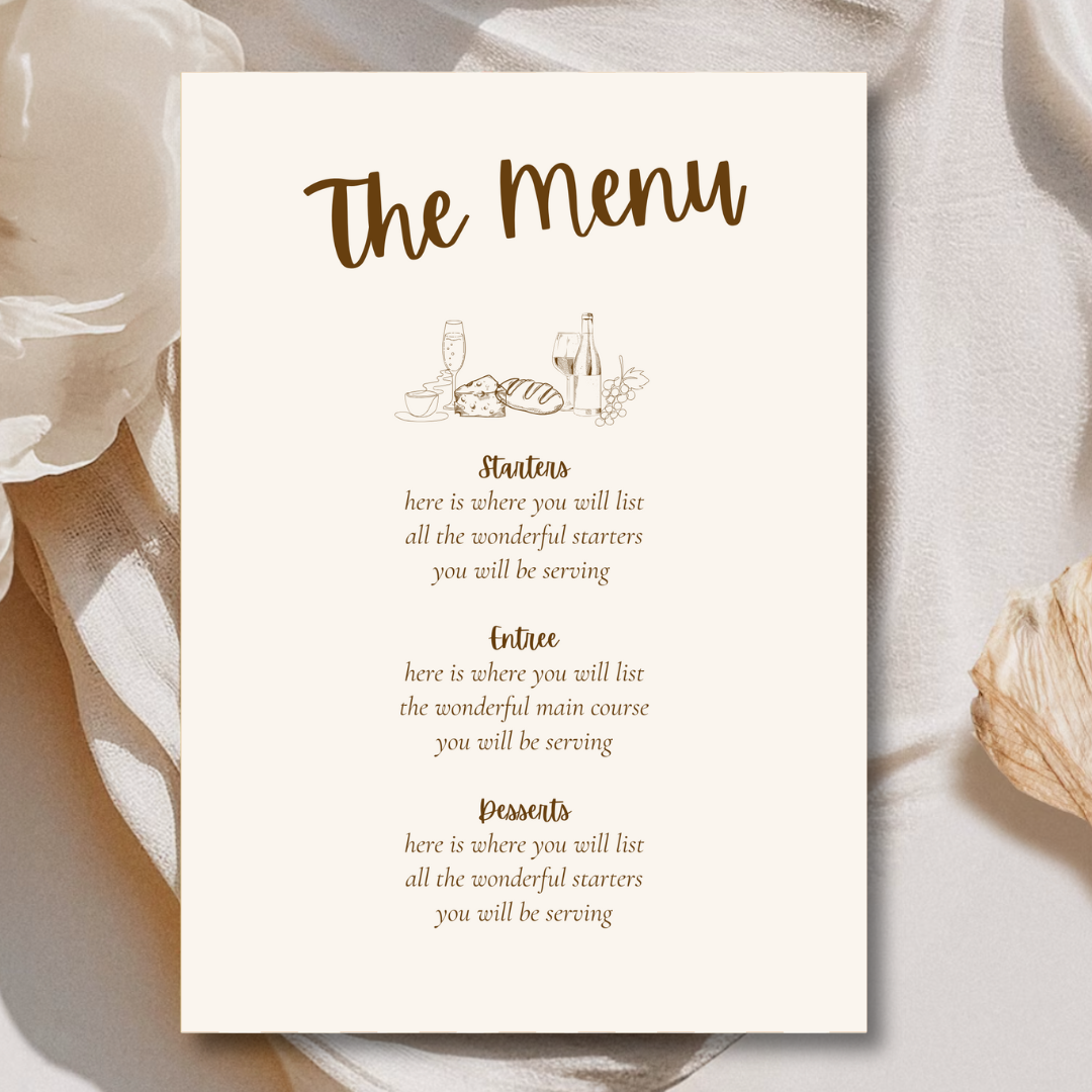 The Menu Dinner Menu Template - Espresso