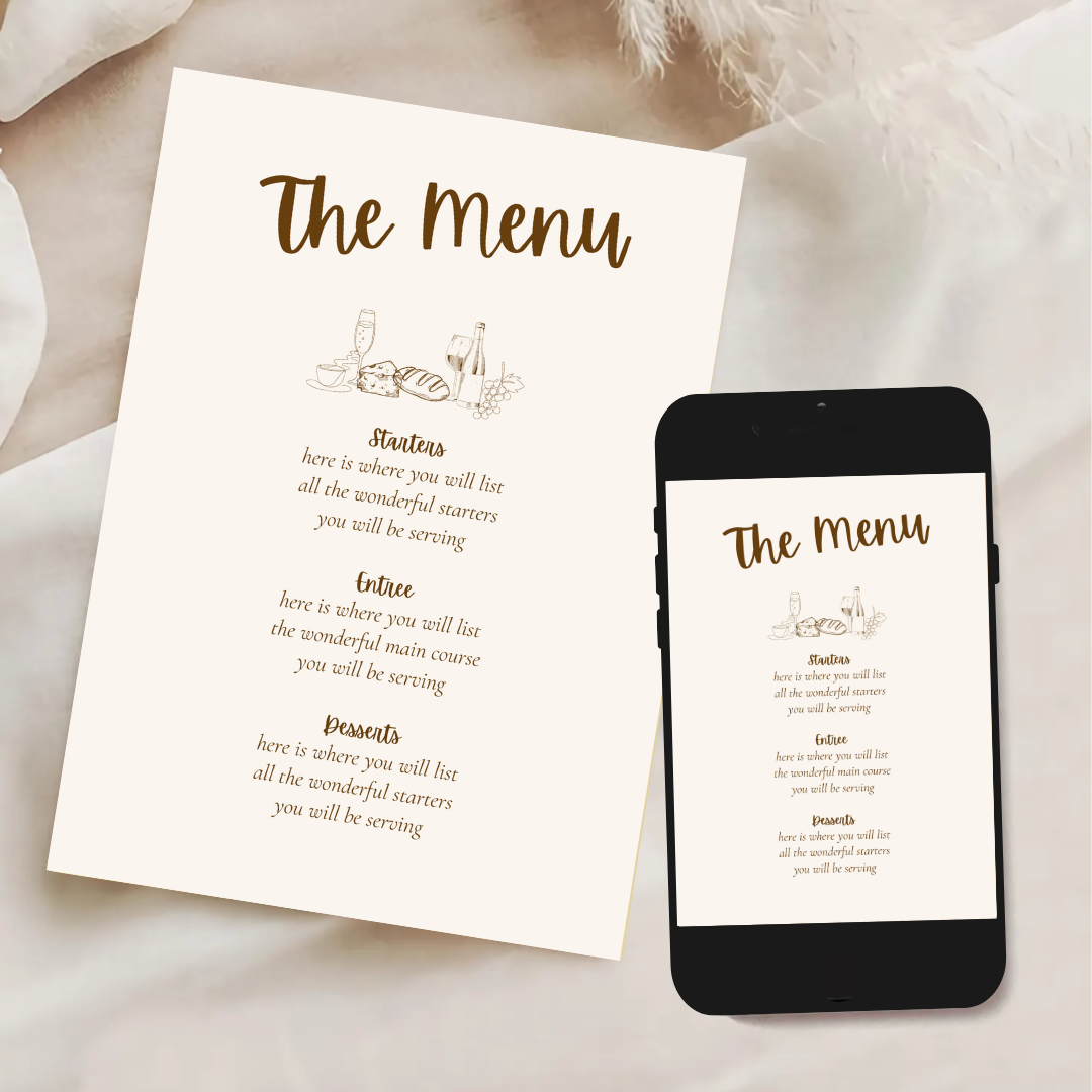 The Menu Dinner Menu Template - Espresso