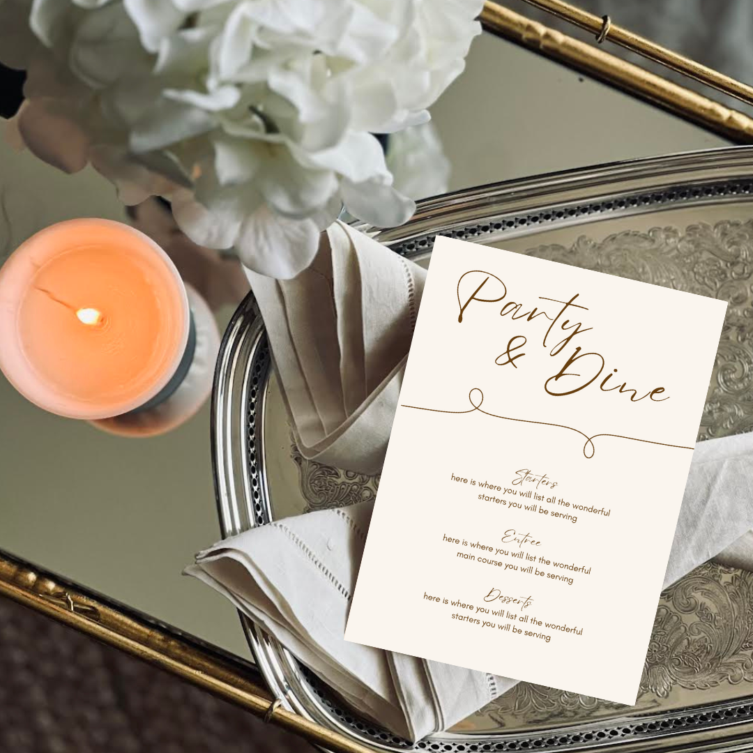 Party & Dine Menu Template - Espresso