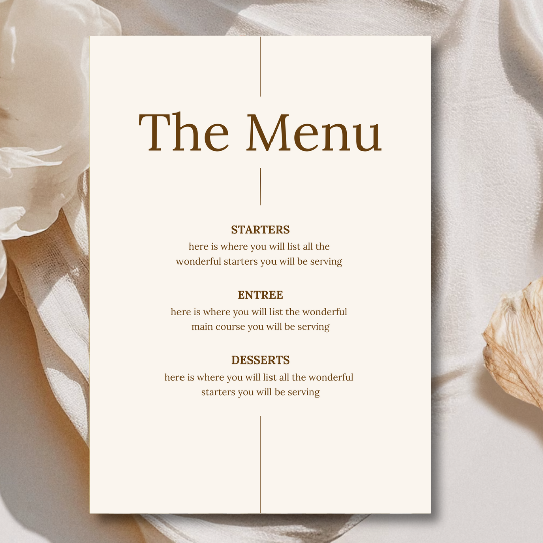 Simple Lines Menu Template - Espresso